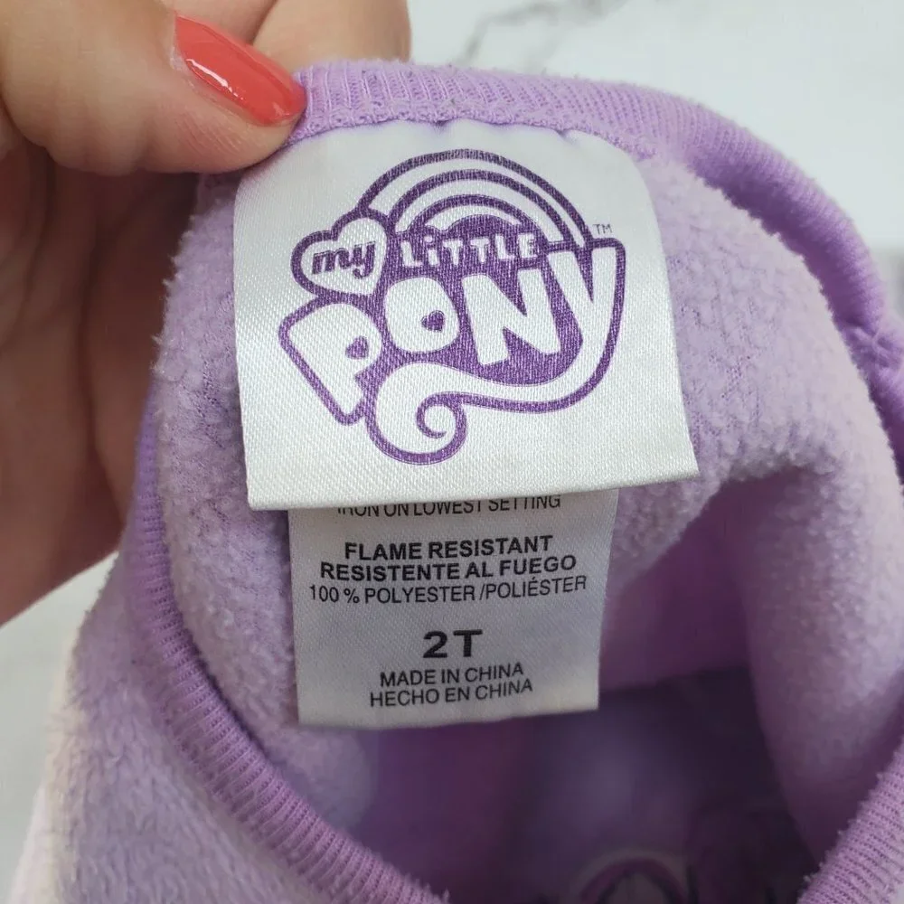 My Little Pony 2 Piece Fleece Pajama Set PJs Purple Long Sleeve Short 2T